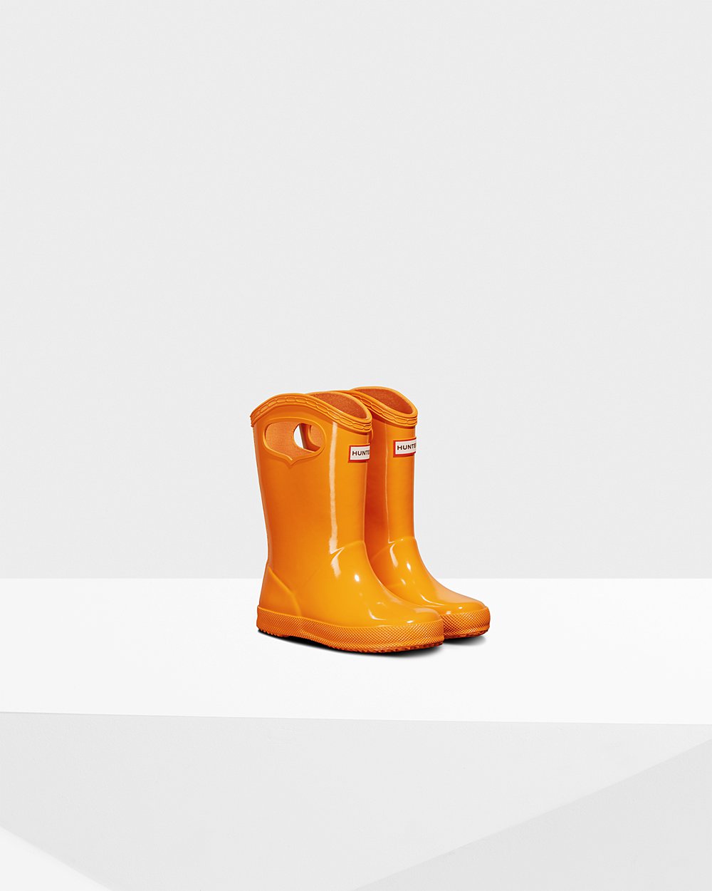 Botas de Lluvia Hunter Niños - Original First Classic Grab Handle Gloss - Naranjas - GAXNWTI-19